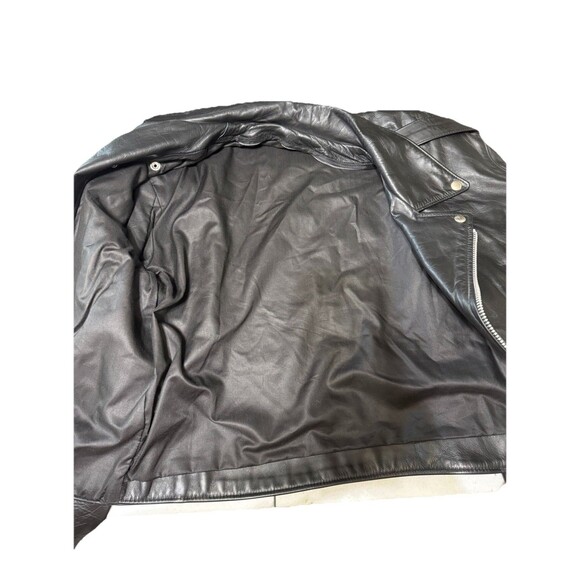 VTG Men’s Leathercraft Motorocycle Motto Jacket Size 44 YKK Zipper Biker Punk - Picture 5 of 16